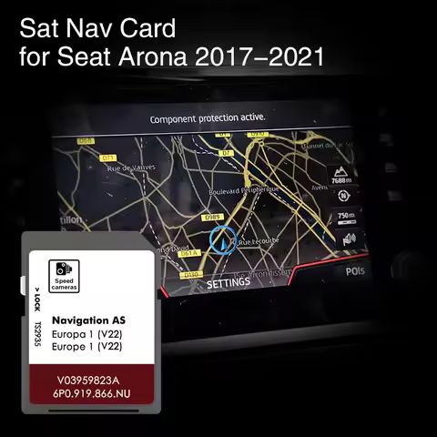 for Seat Arona Navi System 2017-2021 AS V22 UK Europe Maps Cover Spain Italy Denmark Russia Navigati