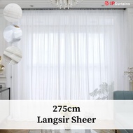 IP CURTAIN Sheer Height for 9 feet -275 cm Square Day and Windowlining Sliding/ Room Door/