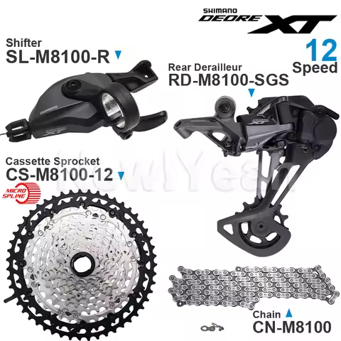 SHIMANO DEORE XT M8100 12v Groupset MTB Bike 1x12-Speed RD SL CS CN M8100 SHADOW Rear Derailleur SGS