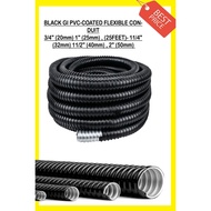BLACK GI PVC-COATED FLEXIBLE CONDUIT (15MTR) - 3/4" (20mm) 1" (25mm) , (25FEET)- 11/4" (32mm) 11/2" 