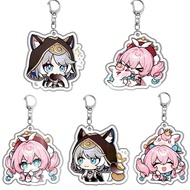 Honkai Game: Star Rail Acrylic Pink Keychains Cosplay Figures Hyacinth Hyacinthhia Cipher Cifera Pen