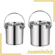 [Sunnimix2] Airtight Stainless Steel Cooking Pot Sealed Bucket with Lid Cover for Home Canning Pasta