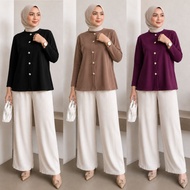 AURI - Knit Top Korean Top Knit Shirt Long Sleeve Knit Top Wanita By Auri fashion