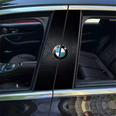 1 pair BMW-M-Emblem Car Door Center Column Sticker B-pillar Decal for BMW M Performance F30 F10 E90 