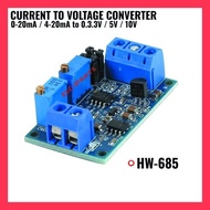 HW-685 Current to Voltage Converter Signal 4-20mA To 0-3.3V 5V 10V