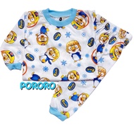 YEYA - BAJU TIDUR ANAK KIDS LAKI-LAKI/COWOK SETELAN/STELAN PP PUTIH BAHAN KAOS KATUN 4-7 TAHUN