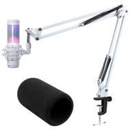 HyperX QuadCast White Boom Arm Mic Stand for - Microphone Boom Arm Compatible with HyperX QuadCast, 