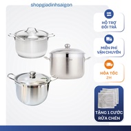 3-Bottom Stainless Steel Pot 430 FIVESTAR (FULL SIZE)