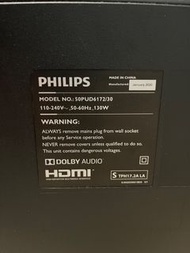 Philips 50 吋4K超薄LED智能電視 50PUD6172/30