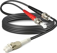 6ft / 2m Outdoor Armored OD-5mm OM1 LC to ST Fiber Cable, Multimode Duplex 62.5/125 MMF, LC-ST Fiber