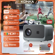 【1-year warranty】KONKA C1Pro Smart WiFi Projector, 1080P Full HD Portable Home Theater with Automati