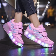 XONGT roller skates kids double-wheeled Heelys girls roller shoes kids LED shoes removable wheels sh