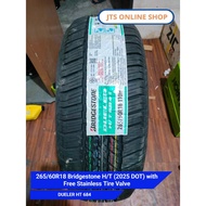 265/60R18 Bridgestone H/T (2025 DOT) w/ Free Stainless Tire Valve