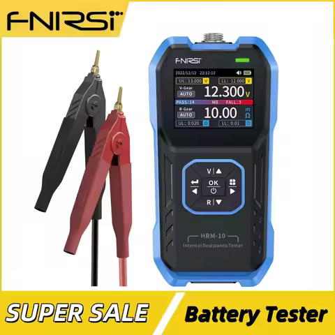 FNIRSI HRM-10 Battery Voltage Internal Resistance Tester 18650 Lithium Lead-acid Battery Voltage 0mΩ