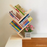 Bookshelf Shelf Desktop Children Pine Elementary School Students Solid Wood 2I Bookcase Tree-Shaped 
