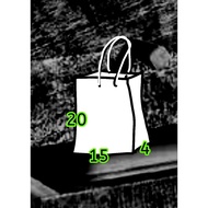 Plain white paper bag 15 x 4 x 20