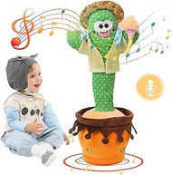 Emoin Dancing Cactus Toy Boy Girl Gifts, Baby Cactus Toy Talking Singing Mimicking Plush Toy with Light Up, Infant Toddler Toys Kids Interactive Musical Toys for Baby 15S Record Your Sound