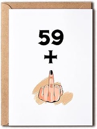 LillaGifts Funny 60Th Birthday Card - 59+1 Women Or Men - Sweet 60 Years Old Birthday Gift - Gift Pe