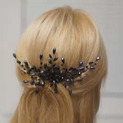Bohemian Black Red Green Crystal Women Hair Combs Bridal Hair Accessories Wedding Hair Jewelry Headw