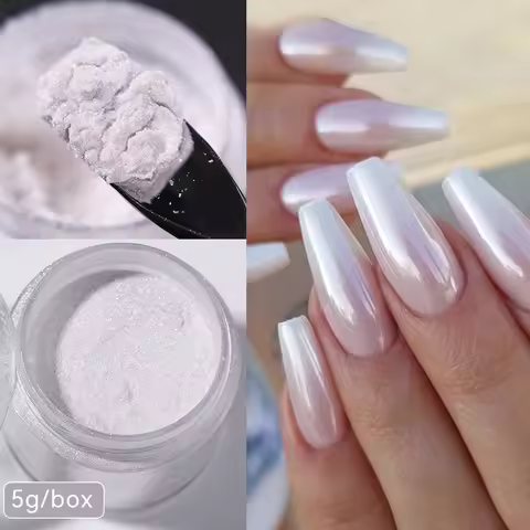 NICOLE DIARY Aurora Pearl Nail Powder Purple Pink Blue Mirror Glitter Dust Pigments UV Gel Polish Na