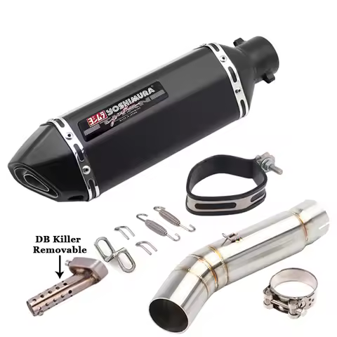 Motorcycle Exhaust Modified Escape Moto Yoshimura Muffler with Slip on MID Link pipe For YAMAHA Tene