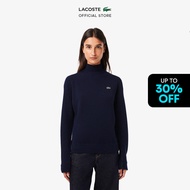 Lacoste Women's Wool High Neck Sweater - Lifestyle ( Navy Blue ) - AF9542