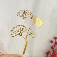 Mica Topper CNY branches with 4 small ginkgo leaves