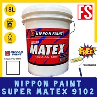 18L NIPPON PAINT Super Matex 9102 White PAINT for Indoor Ceiling Walls