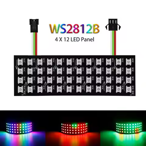 WS2812B LED Digital Flexible Individually Addressable 4X12 48Pixels Panel Light WS2812IC Module Matr