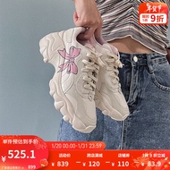 彪马（PUMA）【厚底鞋】官方女子蝴蝶结印花休闲鞋PULSAR WEDGE RIBBON 387090 米白色-粉红-01 35.5