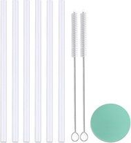 6 Pack Replacement Straws for Hydro Flask Straw Lid Wide Mouth Bottle with Straw Brush 8 mm Plastic 