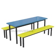 BUMBUMBEE Fibreglass Canteen Table With Bench Foodcourt Table Supply/Cafeteria Table / Foodcourt Tab