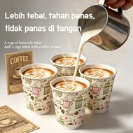 Double Wall Paper Cup Coffee Cup 8oz 12oz |Thick Papercup | Food Grade | Heat & Cold Resistant | Hea