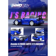 INNO64 1/64 Honda S2000 AP1 J's Racing Blue Diecast Car Model Toy Collection