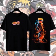 Amine NARUTO t shirt  oversized t shirt Summer Crew Neck Plain Black Cotton T shirt for men tops plu