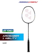 [Free String + Grip] YONEX ARCSABER 1 ABILITY BLACK/GRAY BADMINTON RACKET 4U5