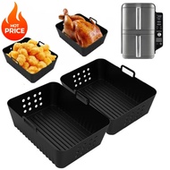 2Pcs Pelapik Silikon Air Fryer untuk Ninja SL400 SL401 Double Stack XL Basket, Dulang Pembakar Air F