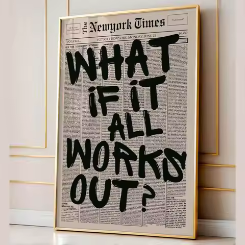 Retro-style "If All Goes Well" Newspaper Layout Posters, Stylish Wall Decorations Inspirational Post