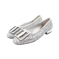 【二手】 Salvatore Ferragamo Ferragamo Myrna 女士亮片皮革高跟鞋，二手 B