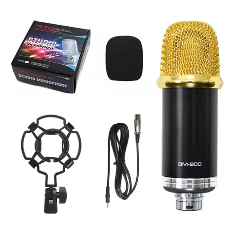микрофон BM900 Condenser Microphone Karaoke Studio Live Streaming Mic For Radio Braodcasting Singing