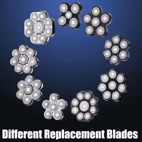 Universa 7 Heads Shaver Replacement Head for Head Shaver, and many Brands 8 & 6 & 5 Blades 9D Replac