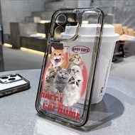 Good case 🔥COD🔥Cartoon Cute Cat SPACE Case สําหรับ iPhone 11 7Plus XR 6s 6 Plus X XS Max 12 13 14 Pro Max 15PRO MAX SE 2020  เคสโทรศัพท์มือถือนิ่ม สําหรับ เคสใสกันกระแทก