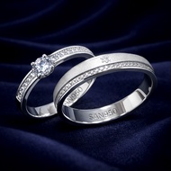 Custom Handmade Couple Wedding Ring SAN950 C461 - Silver950 Palladium Platinum White Gold