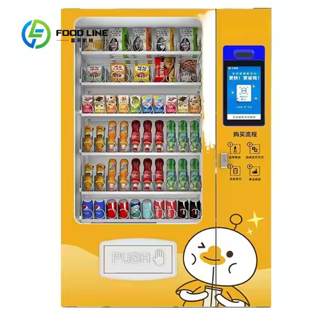 Combo Drinks Snacks Vending Machine Customized Hot Sale 10.1inch Touch Screen Refrigerator Cashless 