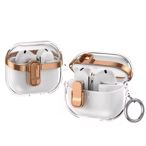 Transparent Case For Samsung Galaxy Buds 3 Pro/ Buds 3 Cover Lock buckle electroplating anti fall pr