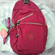 Ms. Kipling Long Wine Red Bag Handsome Small Bag Chest Bag Waist Bag Sports And Leisure Travel