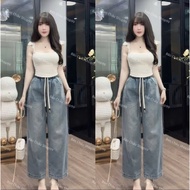 Quần Jean Bò Cho Nấm Lùn Dài 90cm Titistore95 Vải Bò mềm không co giãn có túi cạp cao Jean