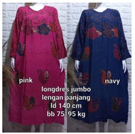 Daster longdres jumbo lengan panjang busui asli batik cap pekalongan/