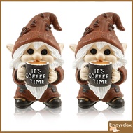 2Pcs Resin Coffee Gnome Figurine 3D Elf Dwarf Figurine Add Fun Coffee Gnome Set for Home Decor SHOPS