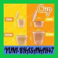 YN11 Thinwall Cup 25ml 35ml 100ml 150ml Pack Plastik Bulat Cup Puding